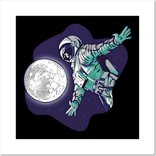 Astronaut Facing the Moon Posters and Art